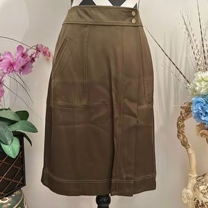 Loft Olive Green Wrap Skirt